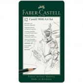 Набор карандашей ч/г Faber-Castell "Castell 9000 Art Set", 12шт., 2H-8B, заточен., метал. кор