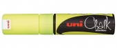 Маркер мелковой UNI 8мм.скошенный,желтый флюор.PWE-8K