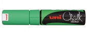 Маркер мелковой UNI 8мм.скошенный,зеленый флюор.PWE-8K